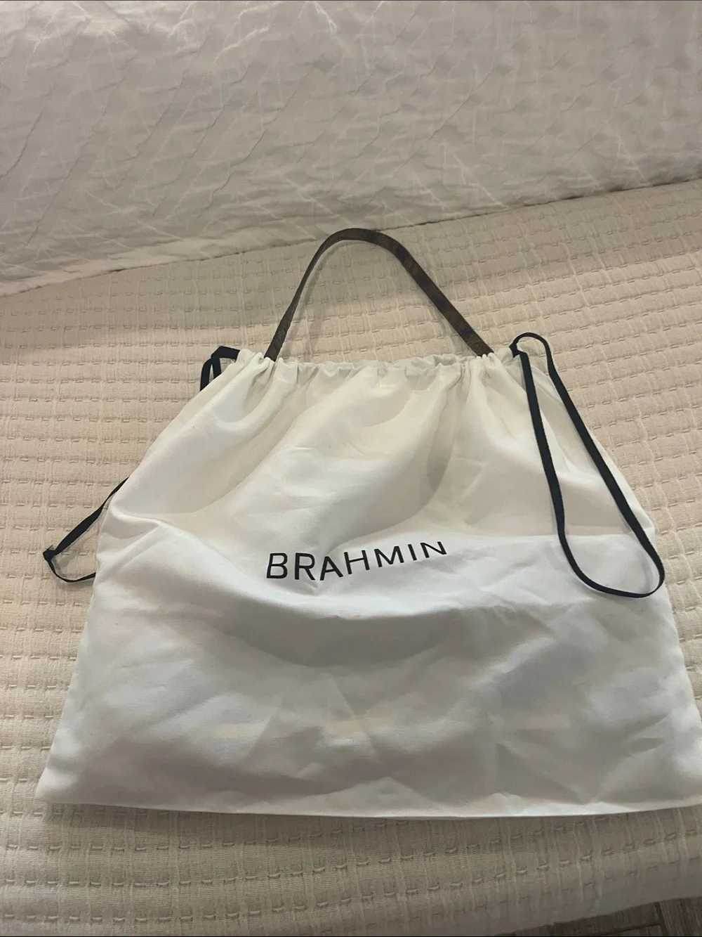Brahmin Brown Croc-Embossed Leather Clutch with Gold Bar